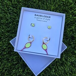 BaubleBar Tennis Racket Earrings Set | New | Box Included